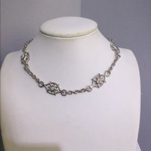 Doris Panos sterling silver and diamond necklace